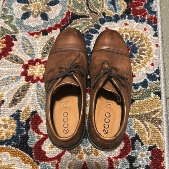 Ecco Men’s Brown Leather Dress Shoes – Size 9 –Comfort Sole business work event - Picture 13 of 15